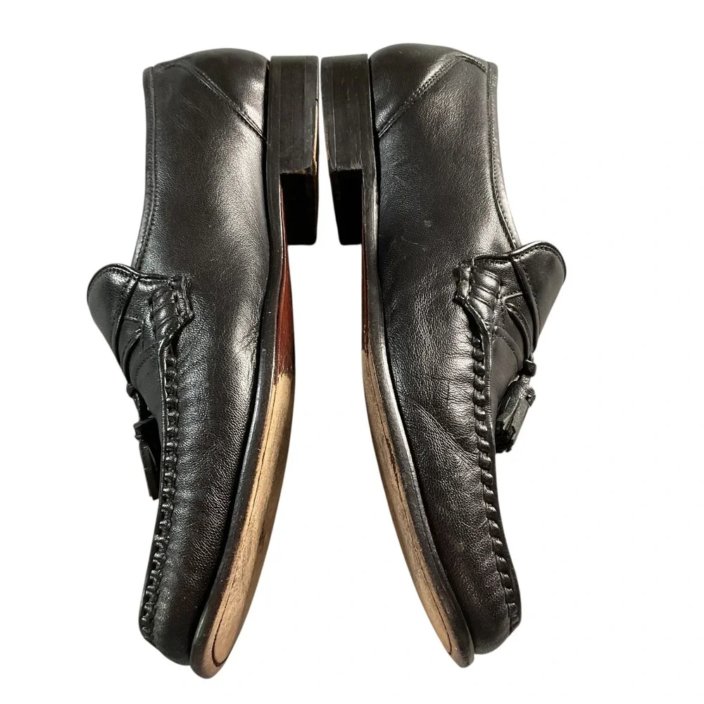 Sandro‎ Moscoloni Telly Jac Black Leather Slip On Tassel Loafers Men's Size 11 D